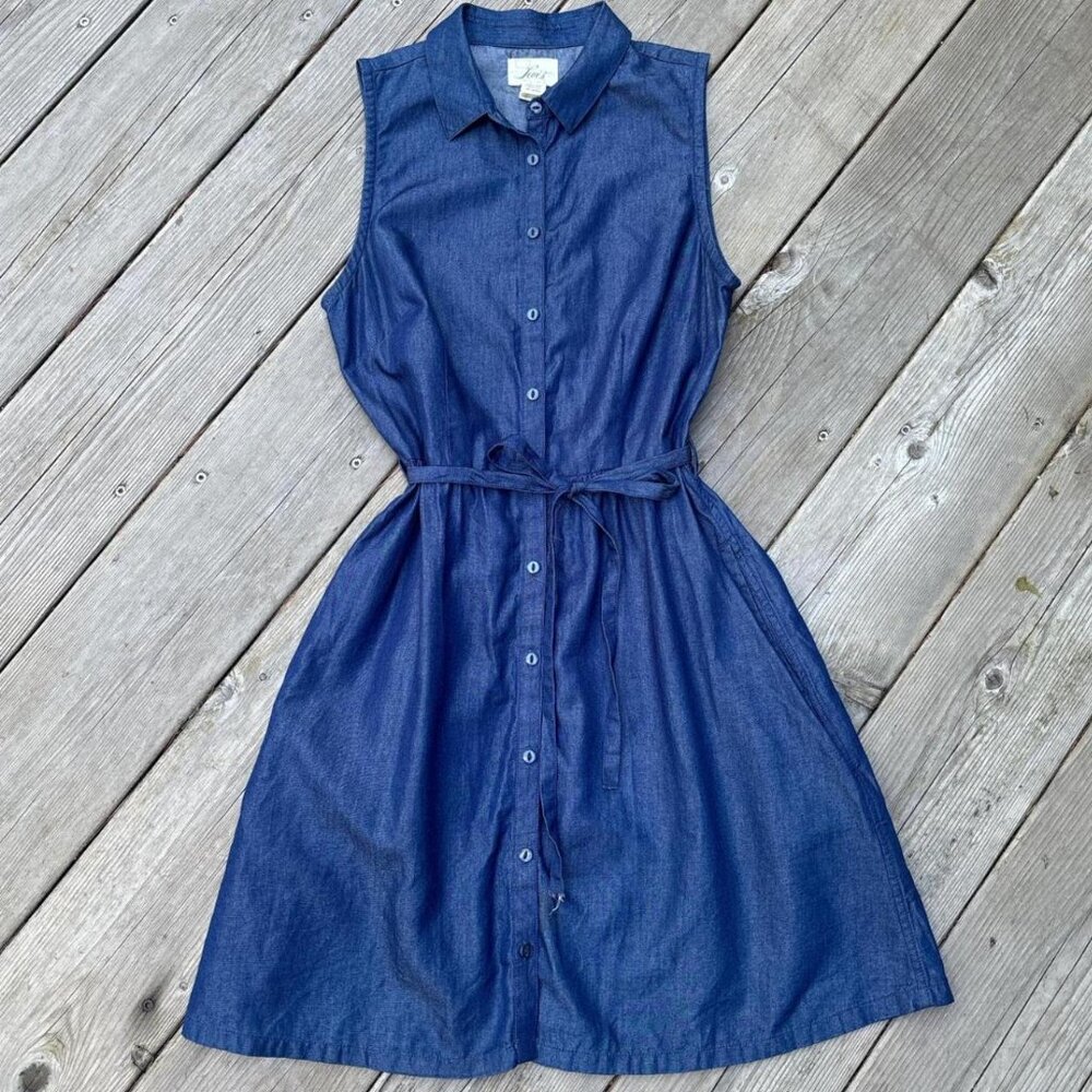 Levi's Mini Dress Womens XS Blue Button Front Tie Sleeveless